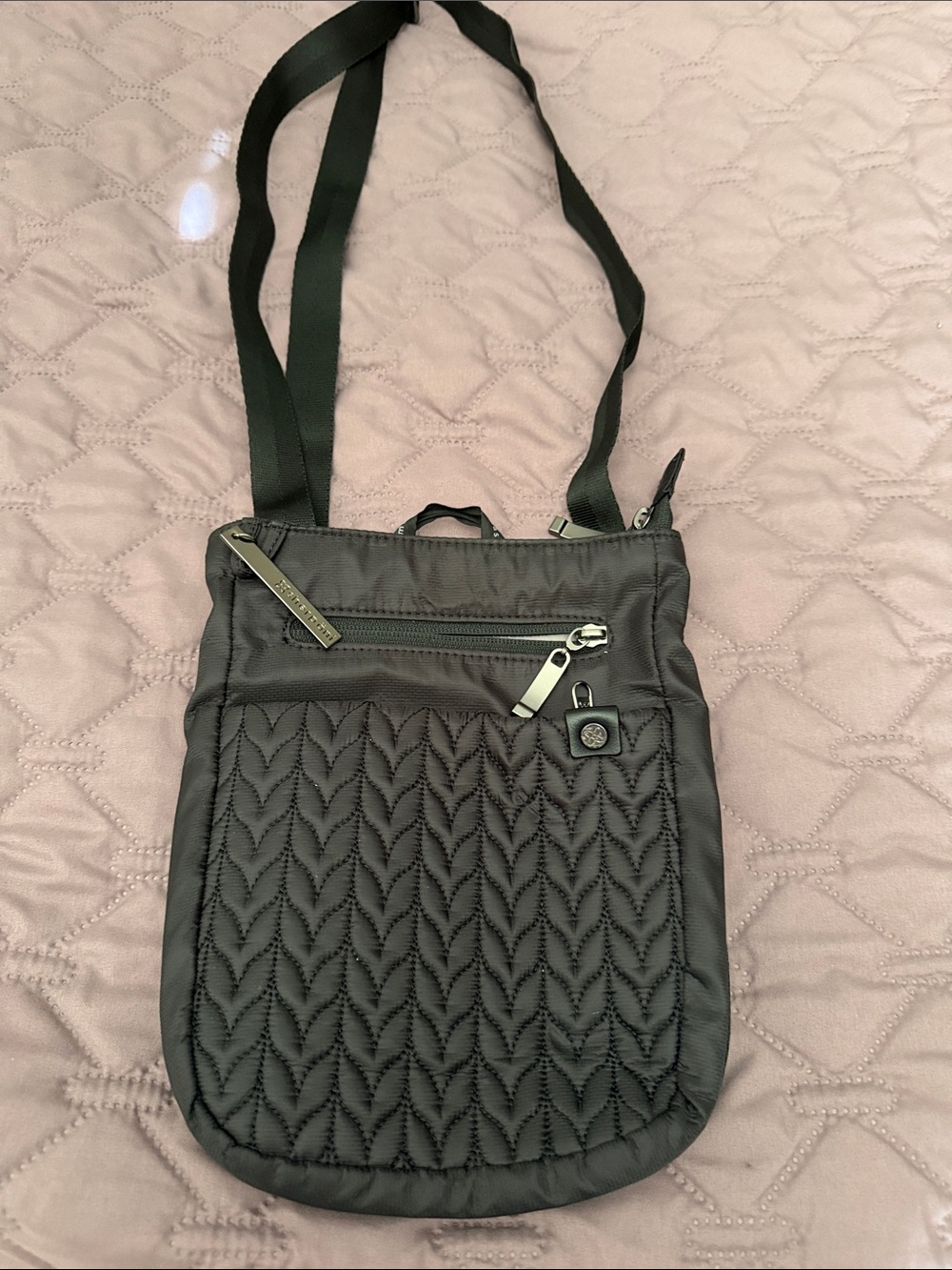Sherman Quilted Nylon Crossbody Bag in Black